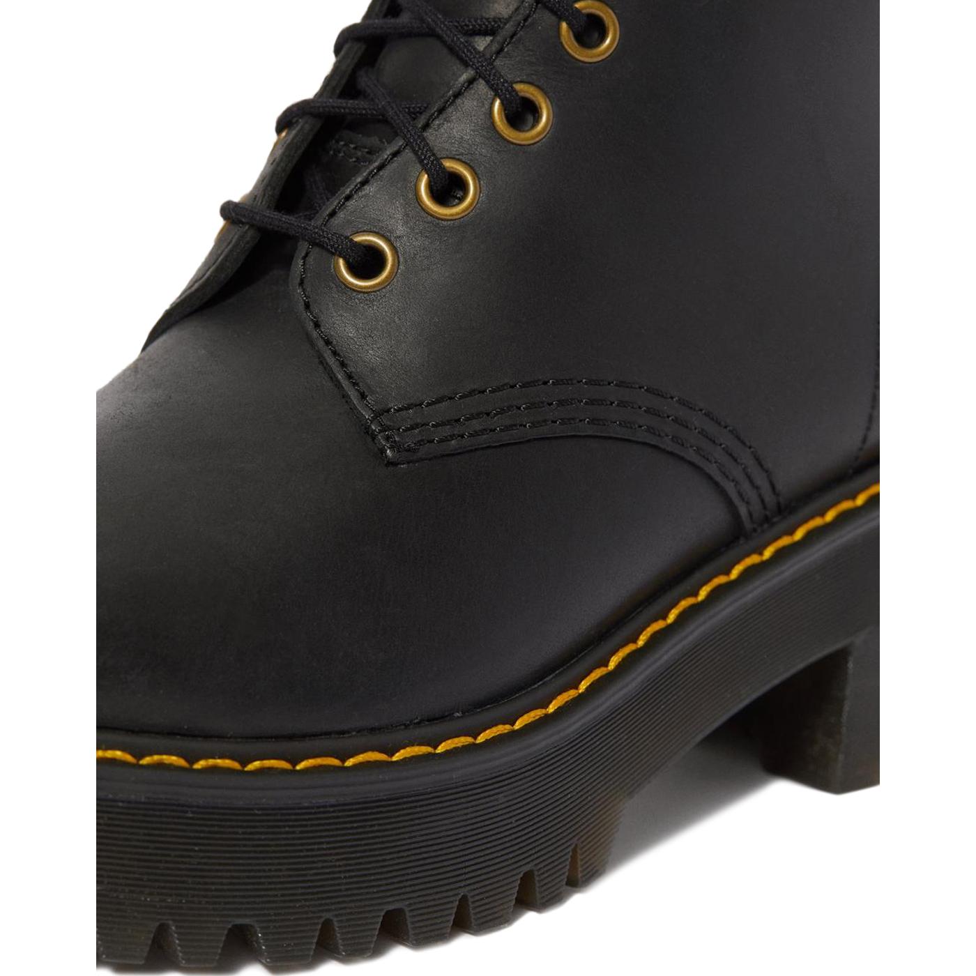 Dr Martens Shriver Hi Eyelet Platform Boots In Black