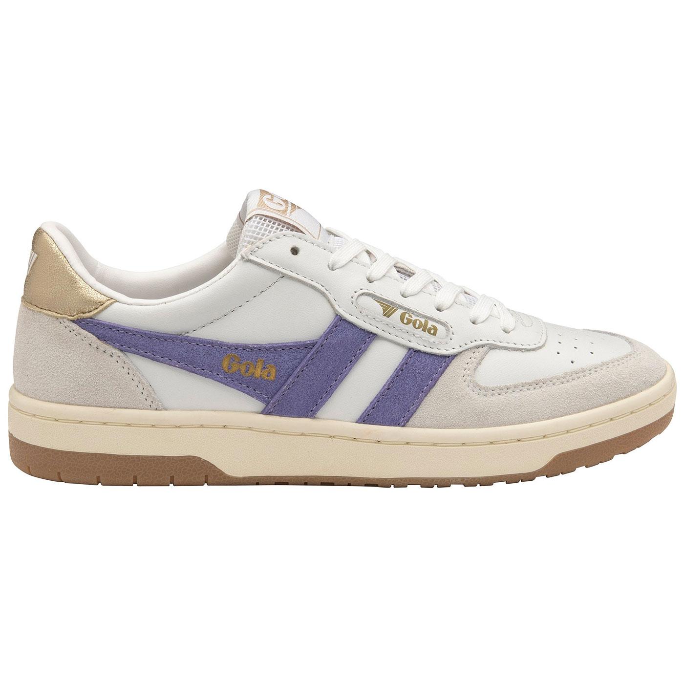 Gola Hawk Classics Retro S Leather Trainers White Lavender