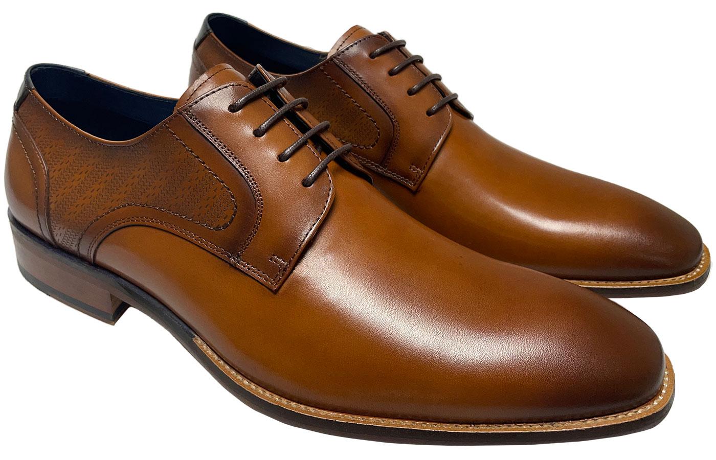 Paolo Vandini Melbury Retro Mod Tan Leather Derby Shoes