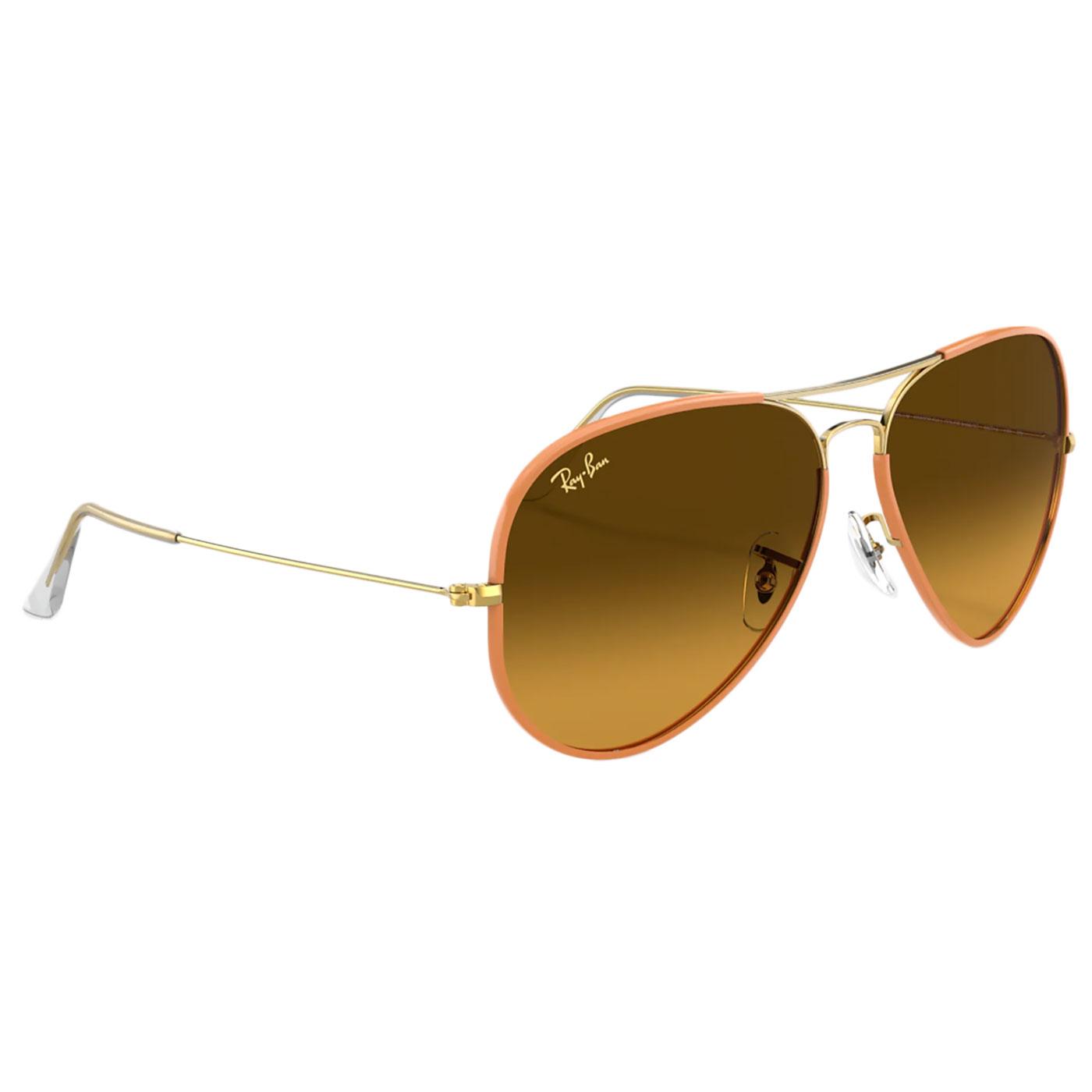 Ray Ban Aviator Full Colour Retro S Sunglasses In Orange