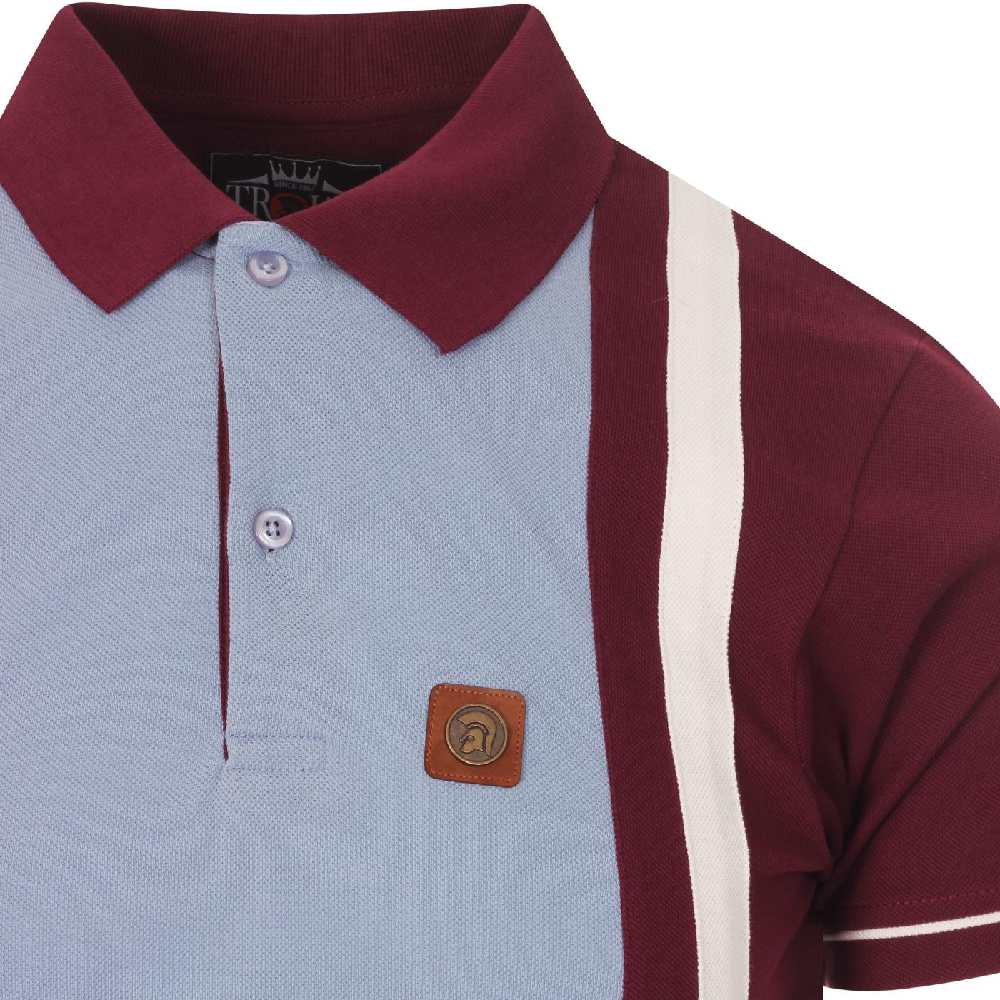 Trojan Records Mod Ska Stripe Panel Pique Polo Top Port