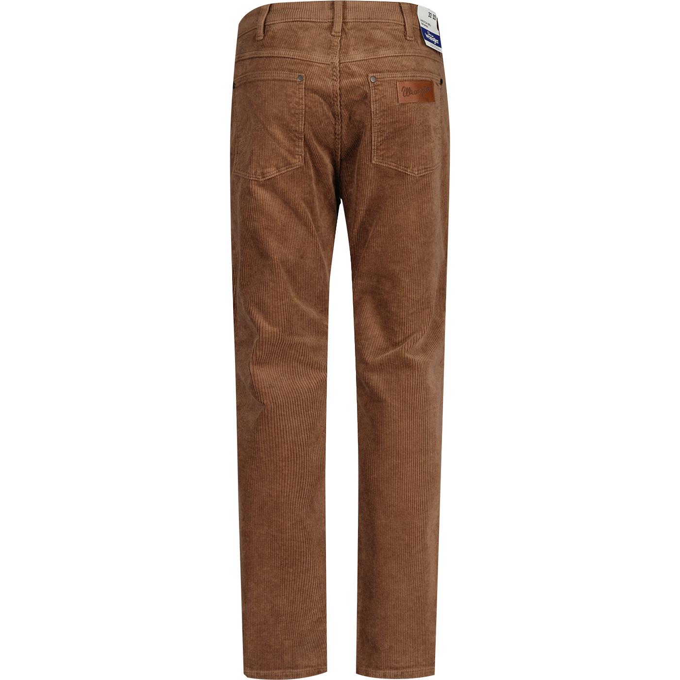 Larston Wrangler Slim Tapered Retro Corduroy Trousers In Bison