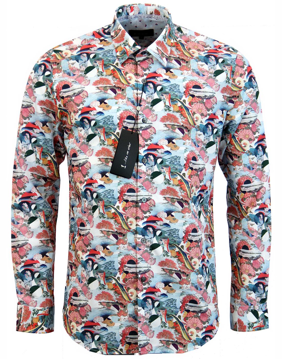 1 LIKE NO OTHER Post Cards Retro 1970s Pop Collage Print Shirt