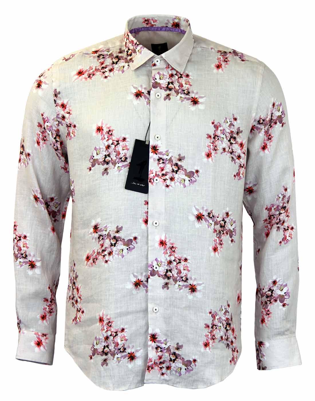 Tira 1 LIKE NO OTHER Natural Floral Linen Shirt
