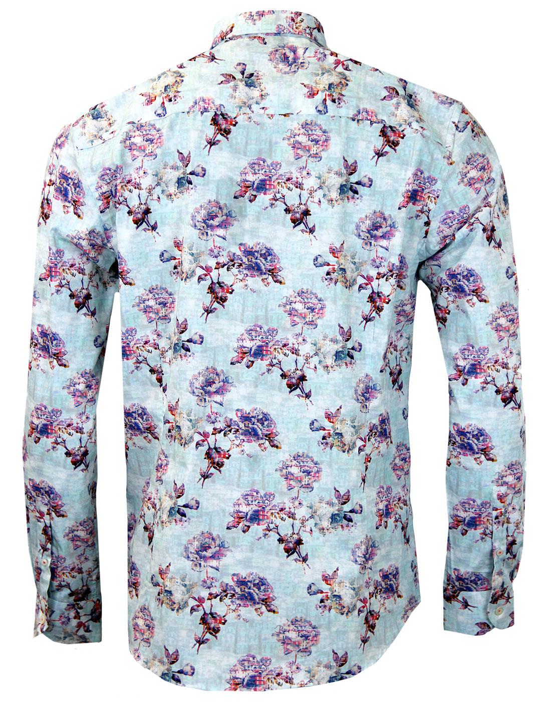 1 LIKE NO OTHER Brimstone Retro Abstract Floral Cityscape Shirt