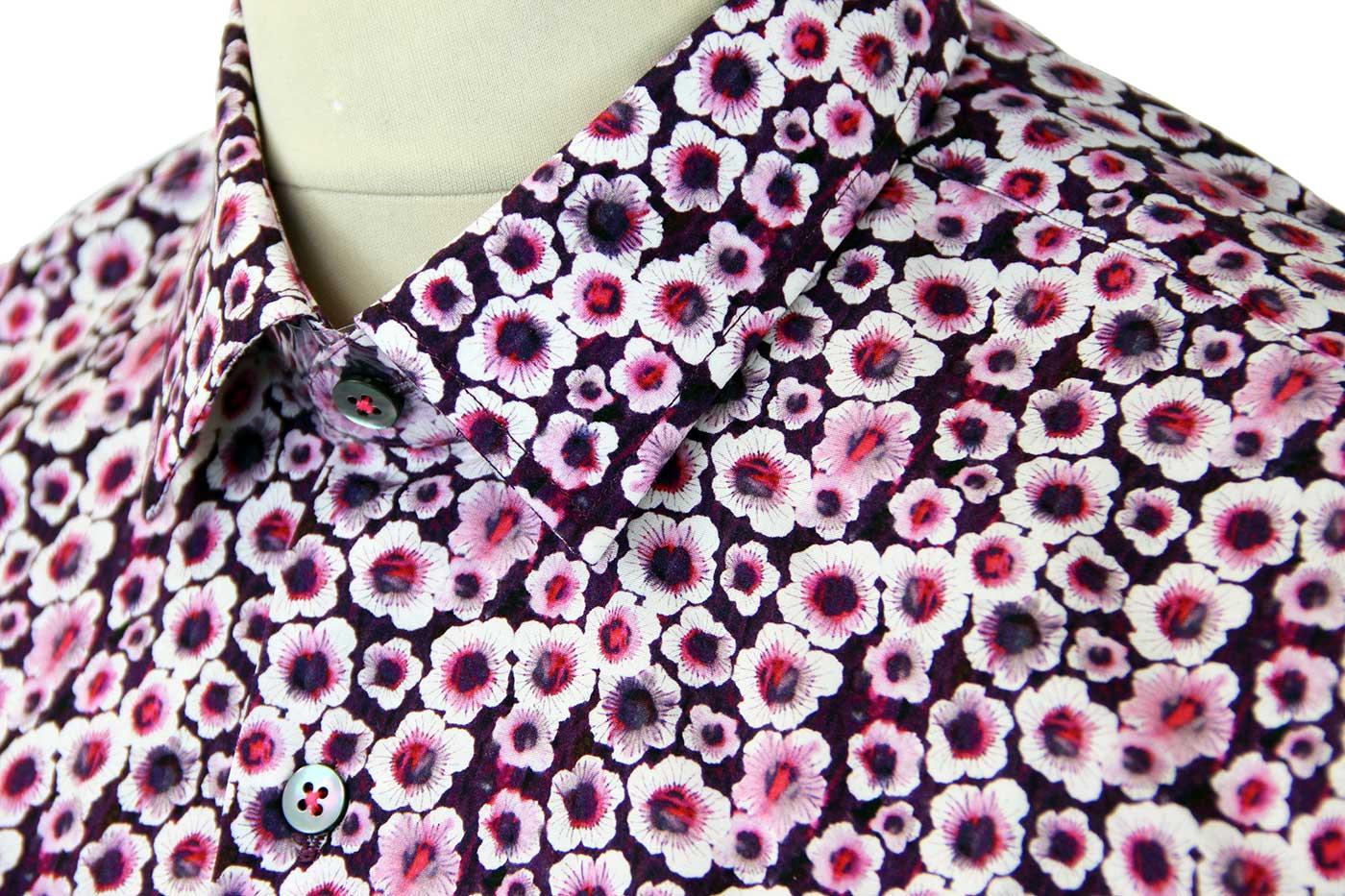 1 LIKE NO OTHER Corms Retro 60s Mod Hand Drawn Floral Shirt