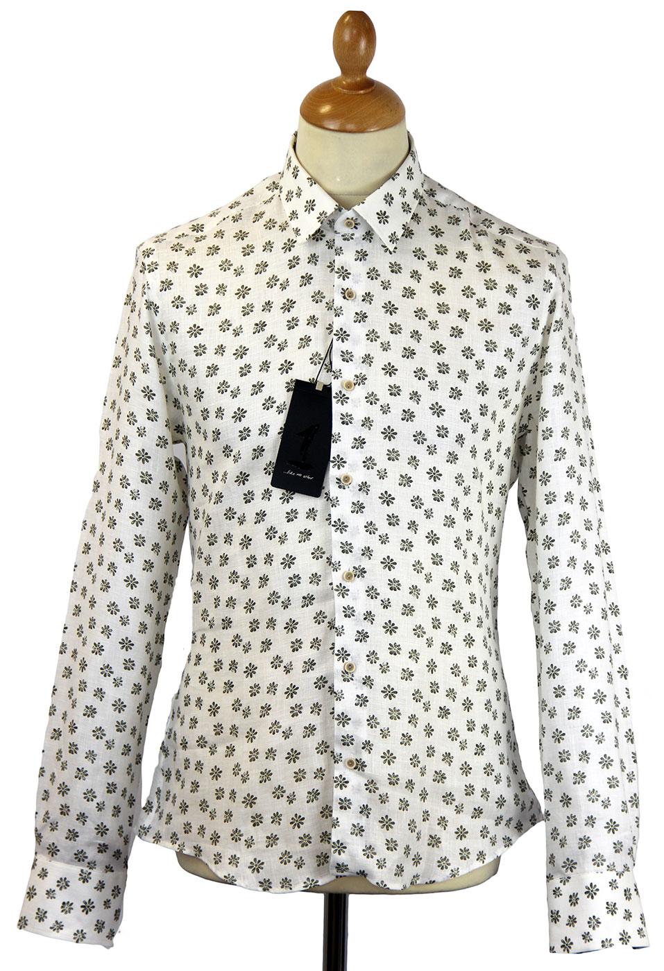 Magenlli 1 LIKE NO OTHER Retro Linen Floral Shirt