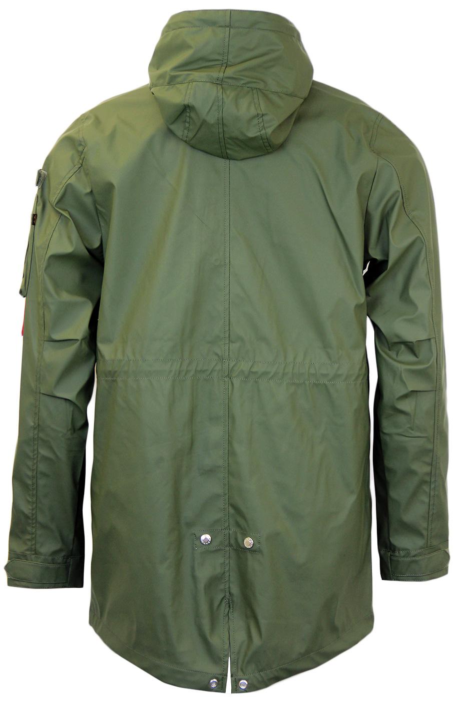 ALPHA INDUSTRIES Retro Mod Raincoat Fishtail Parka in Dark Olive