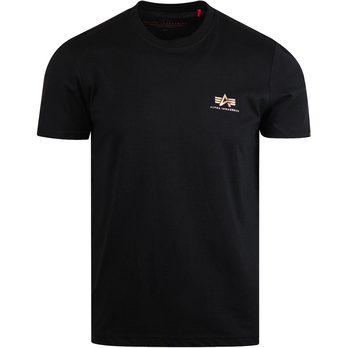 ALPHA INDUSTRIES Basic Small Logo T-shirt Black/Gold