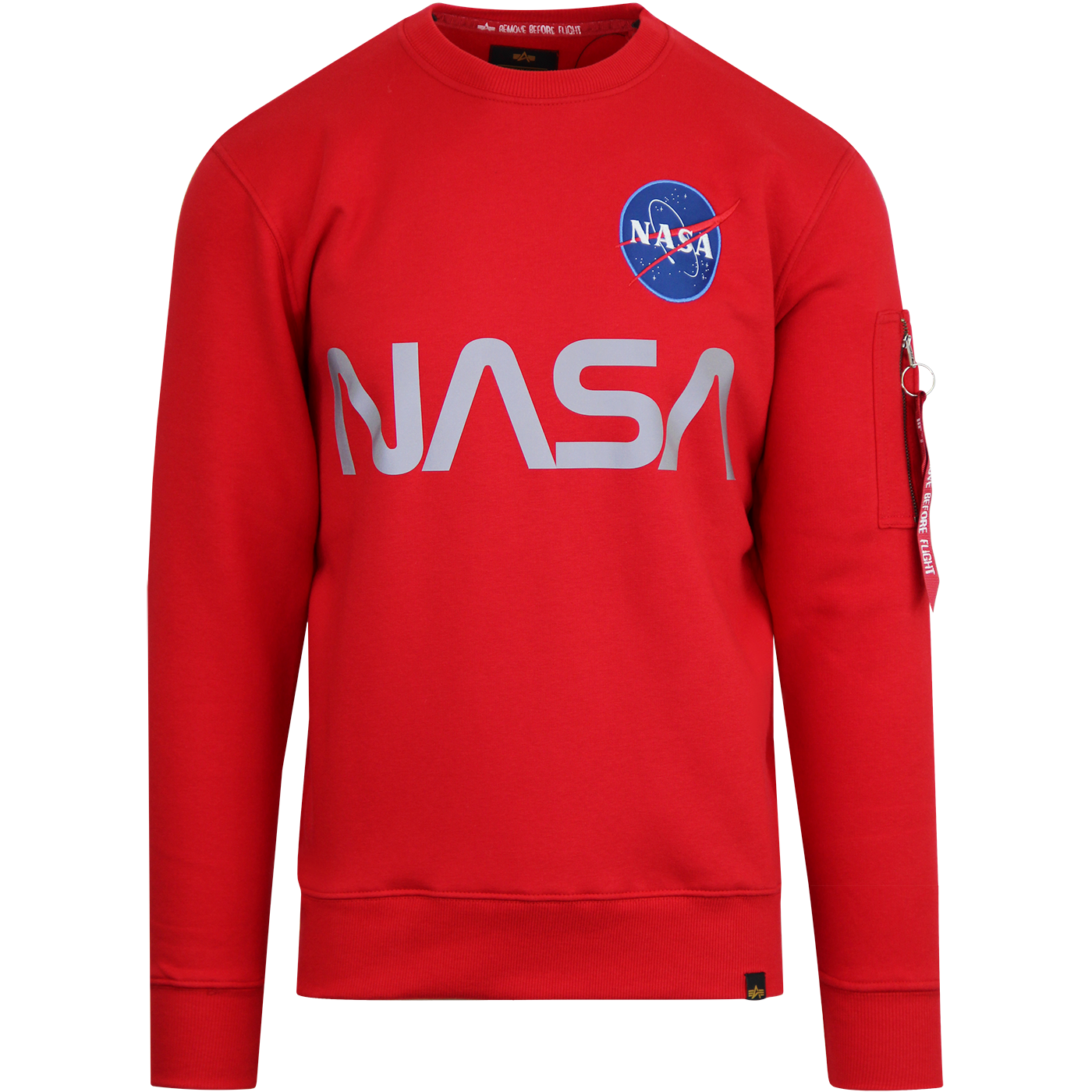 ALPHA INDUSTRIES Reflective Sweatshirt NASA Red