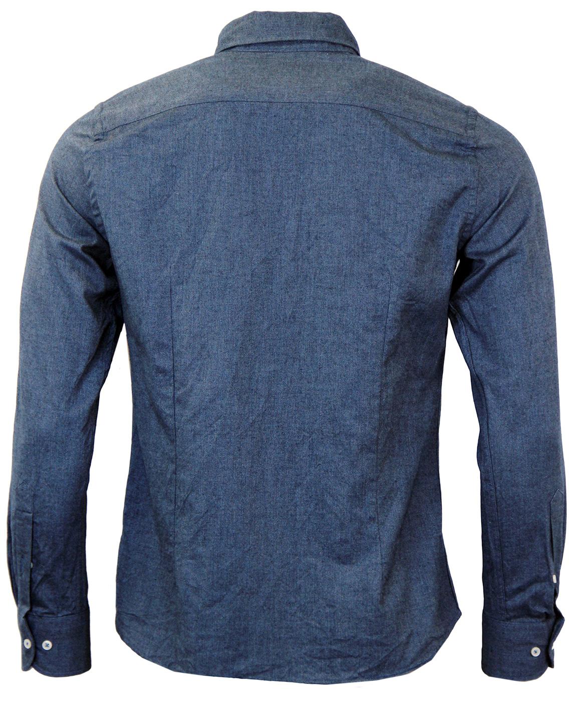 B D BAGGIES Dexter Retro Mod Oxford Shirt Blue