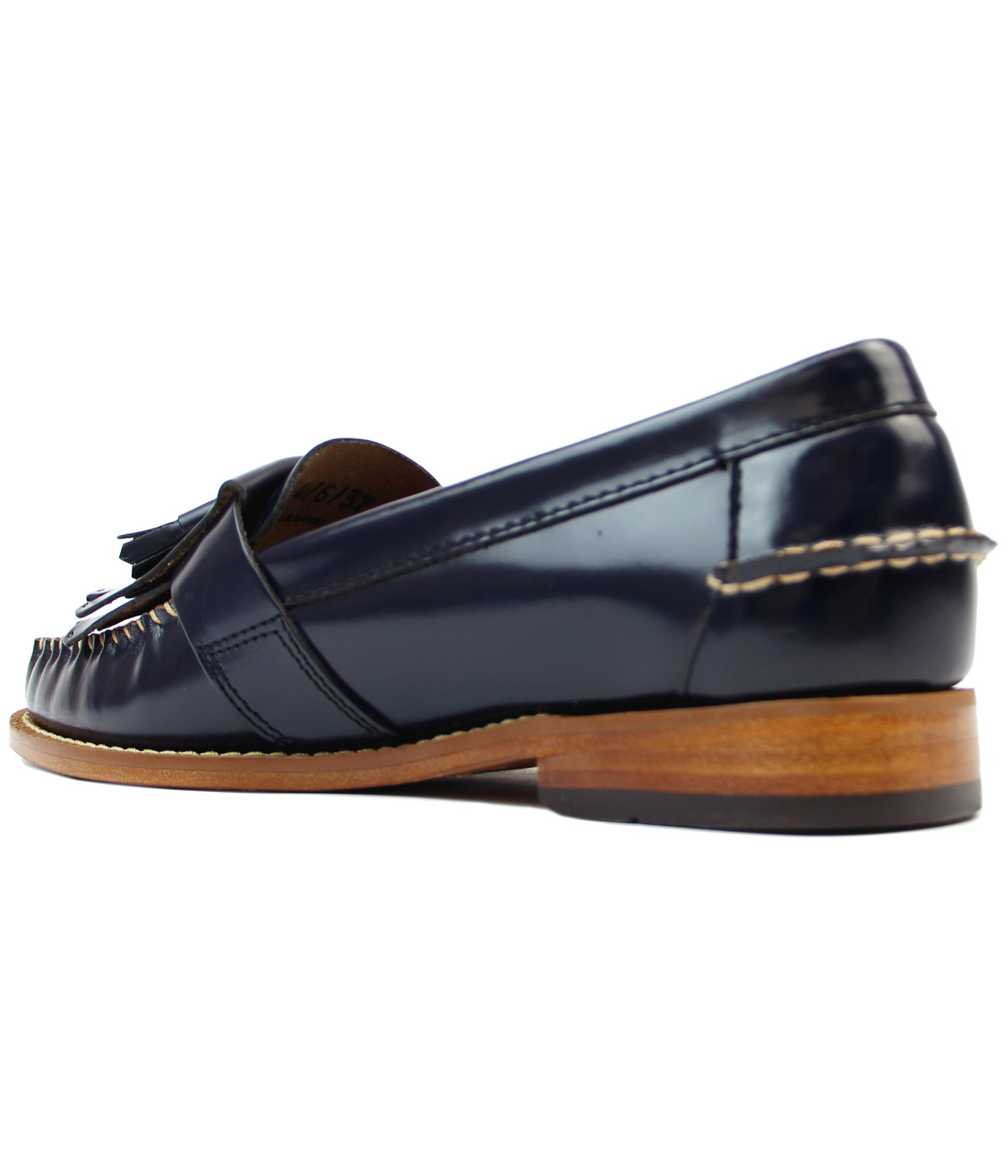 BASS WEEJUNS Elspeth Kiltie Retro Mod 60s Loafers in Navy