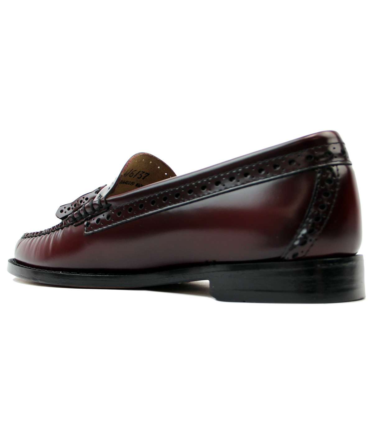 BASS WEEJUNS Estelle Retro Mod 60s Brogue Loafers in Wine