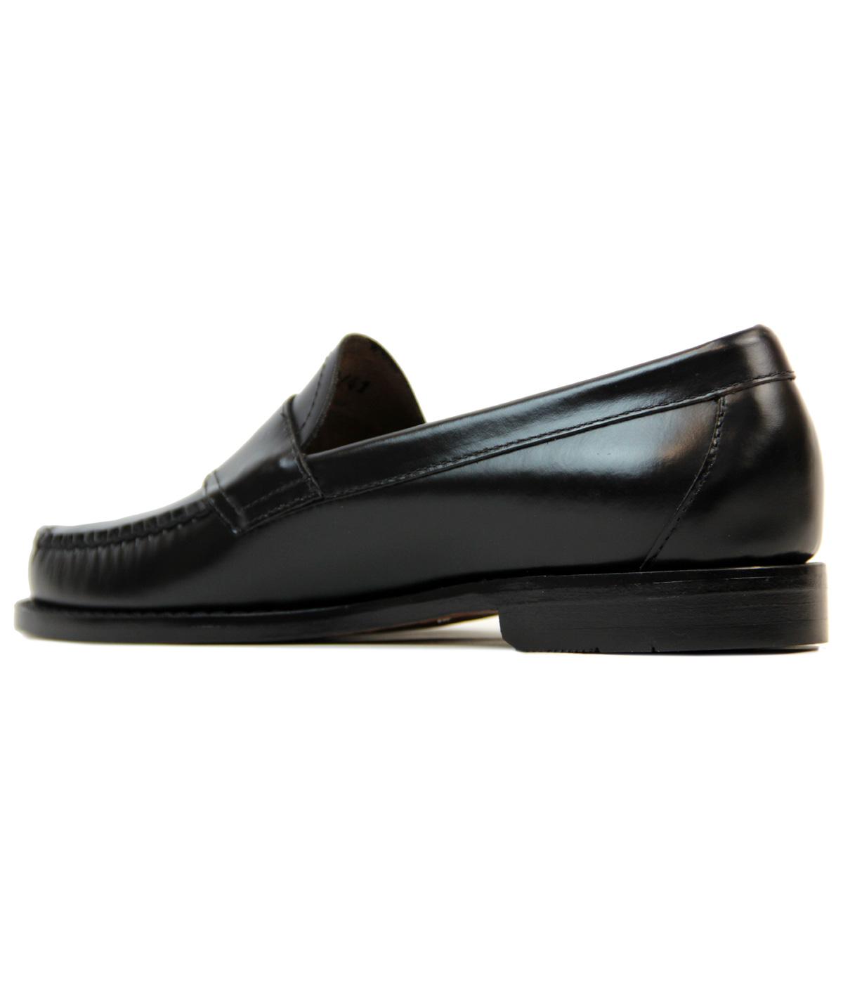 Bass Weejuns Heritage Logan Retro 60s Mod Penny Loafers in Black