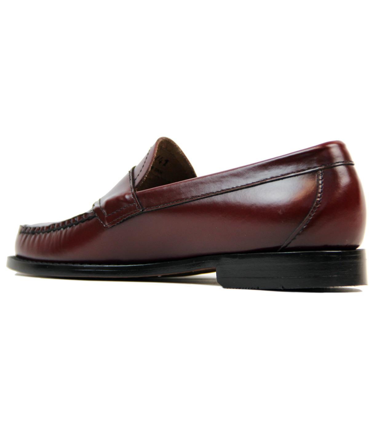Bass Weejuns Heritage Logan Retro 60s Mod Penny Loafers in Wine