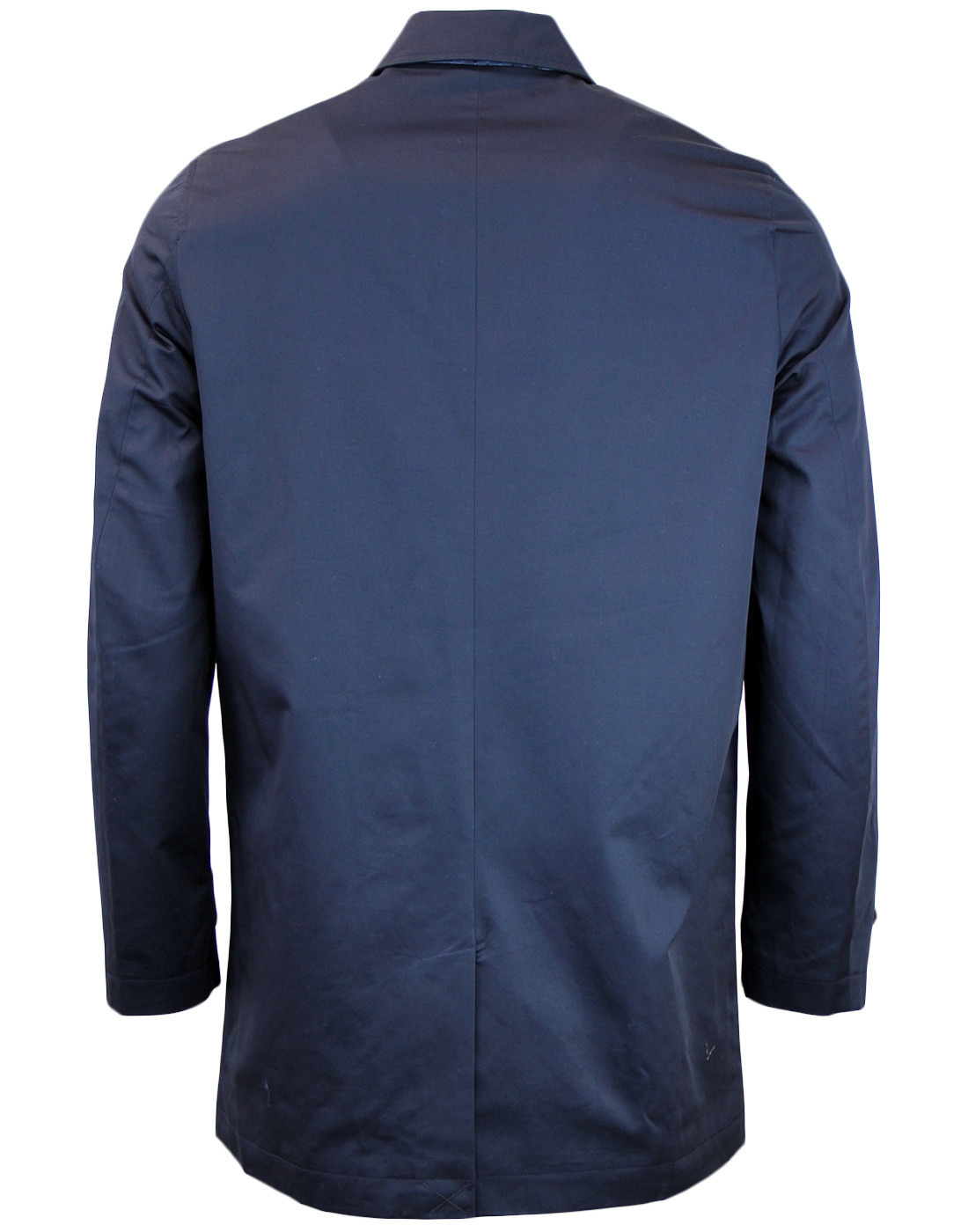 BEN SHERMAN Retro 60s Mod Cotton Gaberdine Mac Jacket in Navy