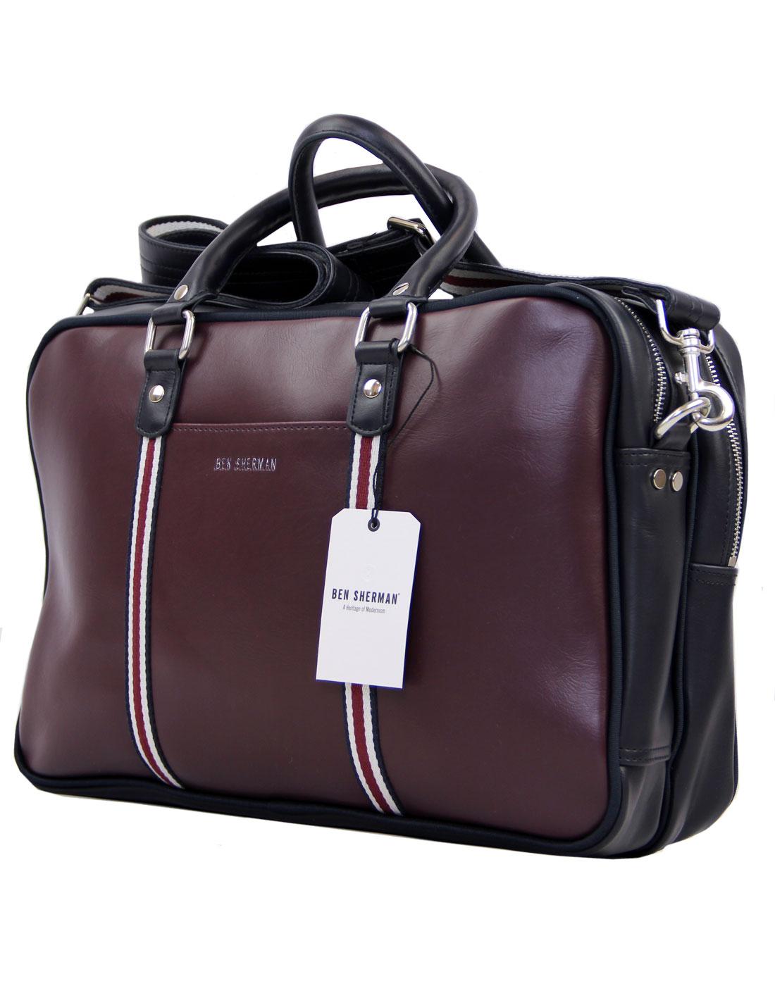 BEN SHERMAN Retro Mod Iconic Stripe Laptop Commuter Bag