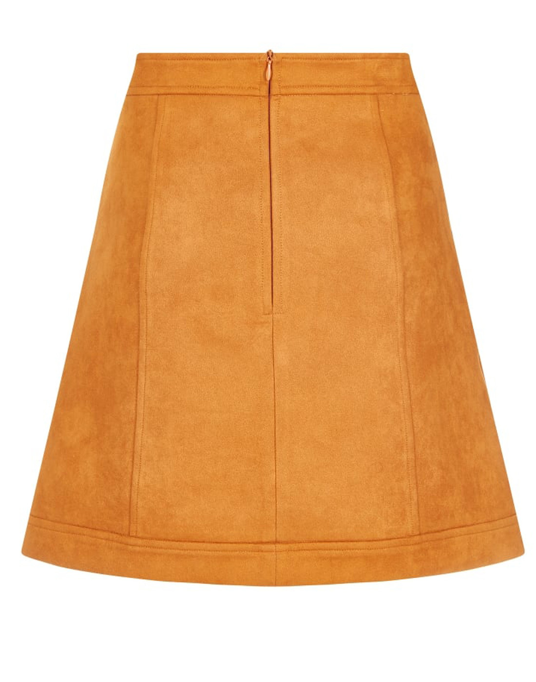 BRIGHT & BEAUTIFUL Lilca 1960s Mod Suedette Mini Skirt in Rust