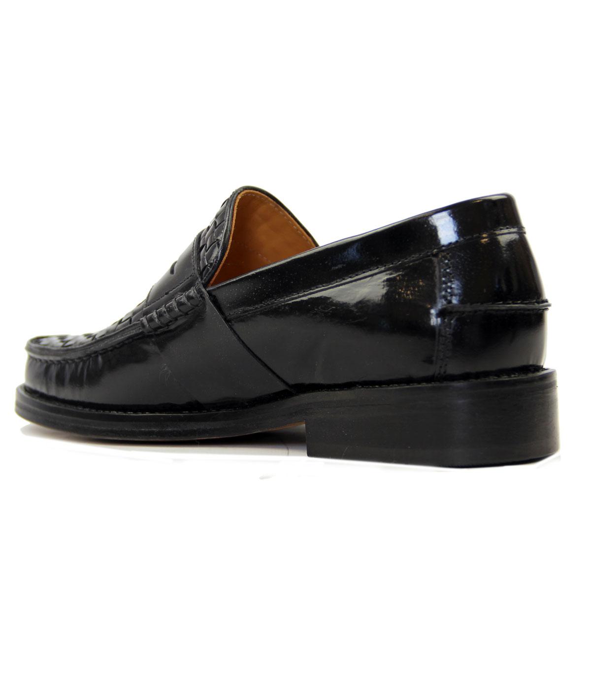 DELICIOUS JUNCTION Retro Mod Black Brummell Weave Loafers