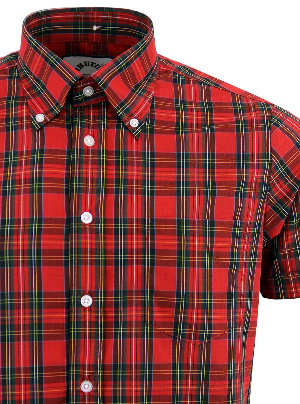 Brutus Trimfit Shirt in classic Red Check Mod 70s Shirt