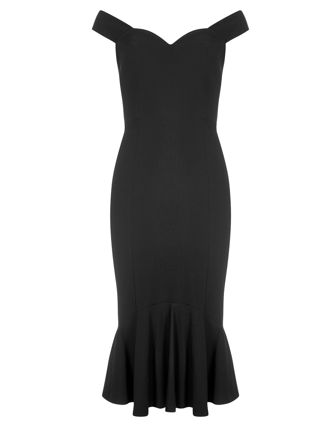 COLLECTIF Josephine Retro Vintage 1950s Fishtail Dress in Black