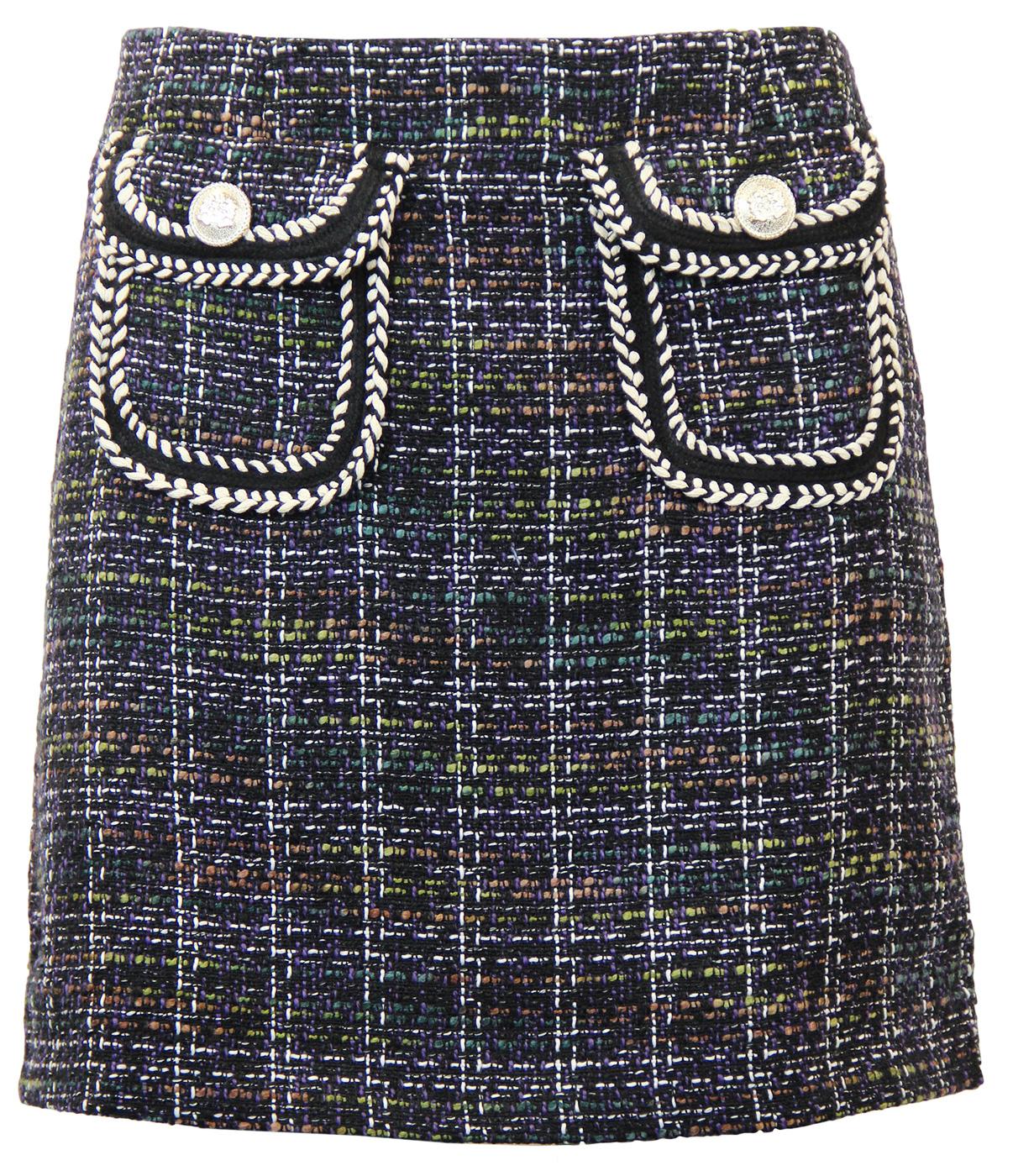 Elsa DARLING Retro Sixties Mod Tweed Mini Skirt