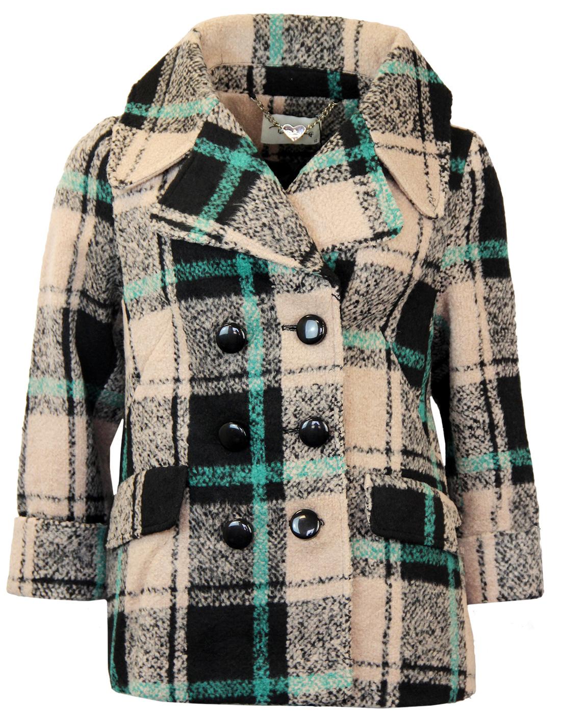 Harriet DARLING Double Breasted Check Retro Coat