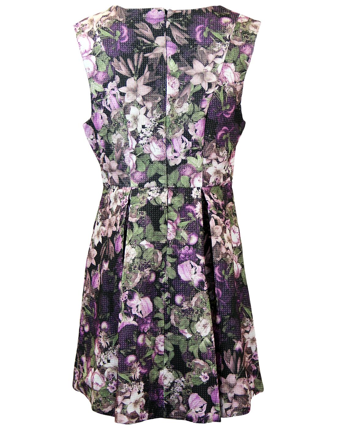DARLING Sian Vintage Textured Floral Dress in Berry