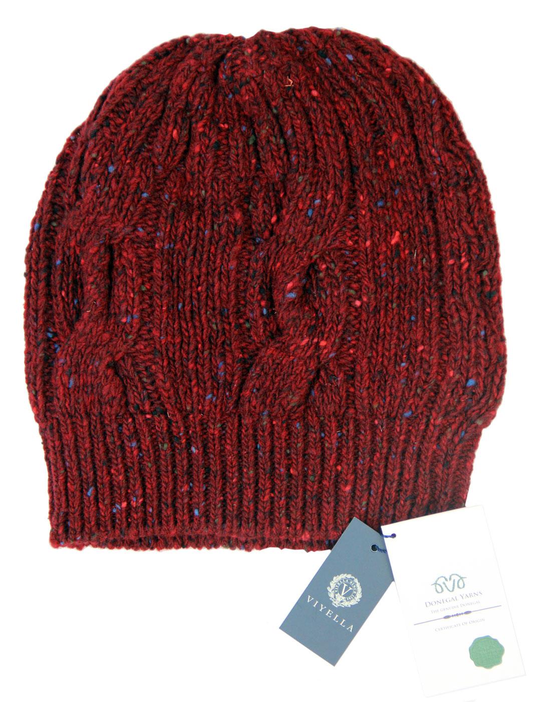 VIYELLA Retro Donegal Nep Vintage Cable Knit Hat