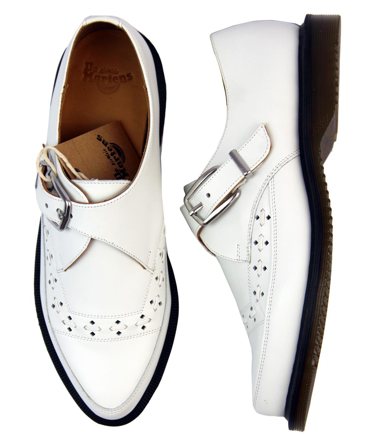 DR MARTENS Rousden Retro Mens Monk Strap Creeper in White
