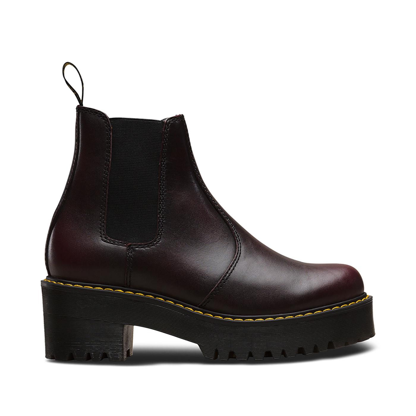 DR MARTENS Rometty Womens Mod Chelsea Boots Burgundy