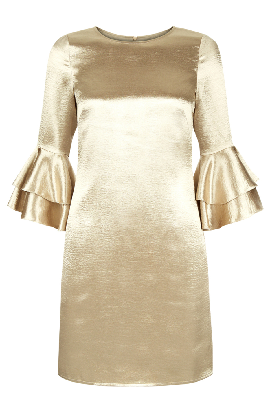 TRAFFIC PEOPLE Retro Mod 60s Satin Mollie Dress in Champagne