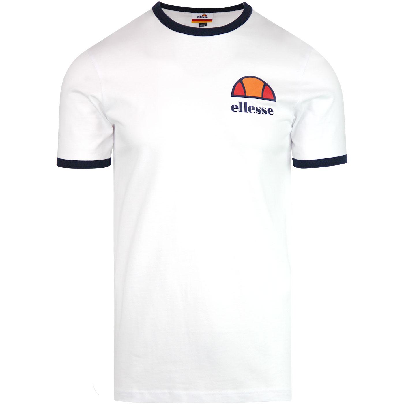 Algila ELLESSE 80s Retro Logo Ringer T-Shirt WHITE