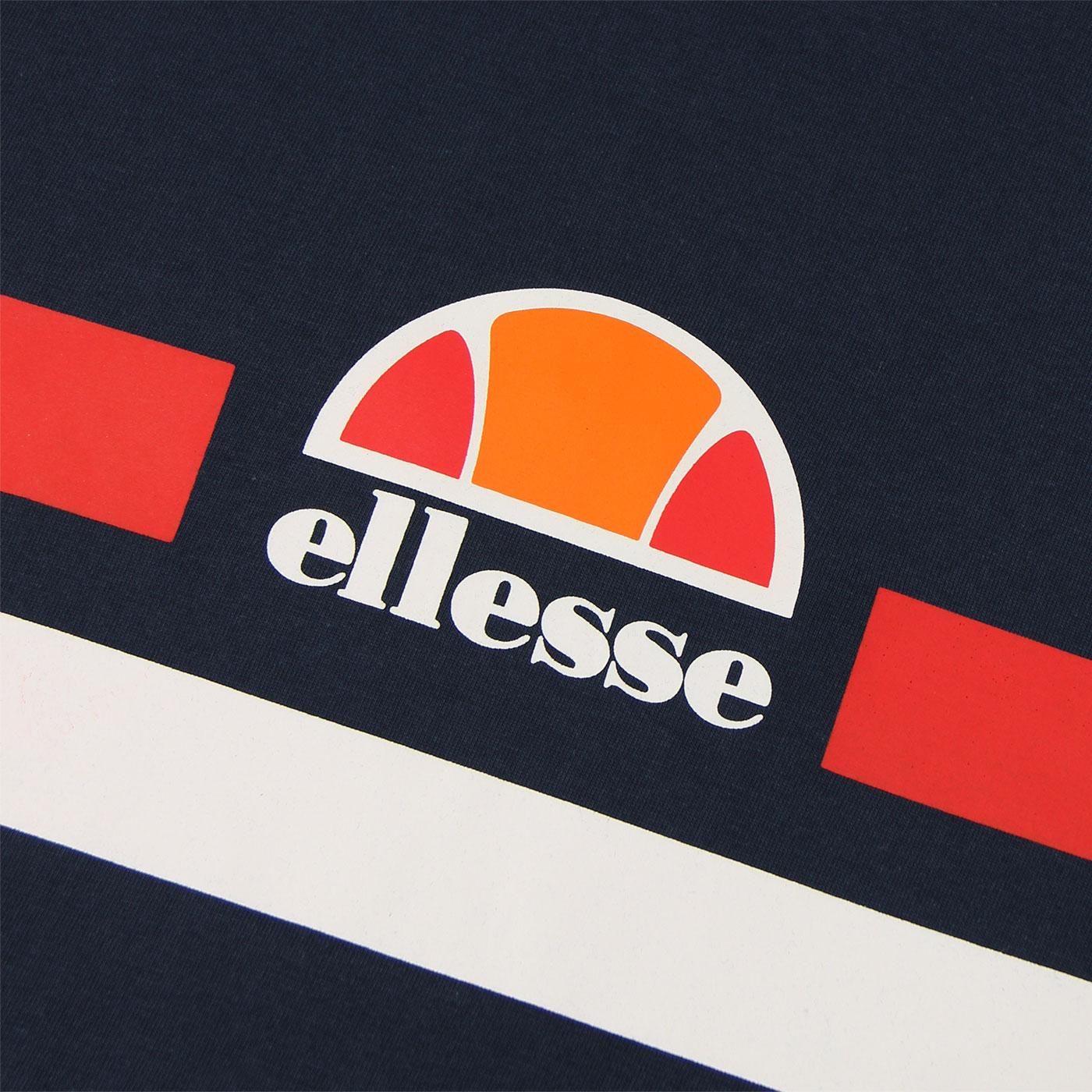 ELLESSE Aprel Retro 80s Chest Stripe Logo T-shirt in Navy