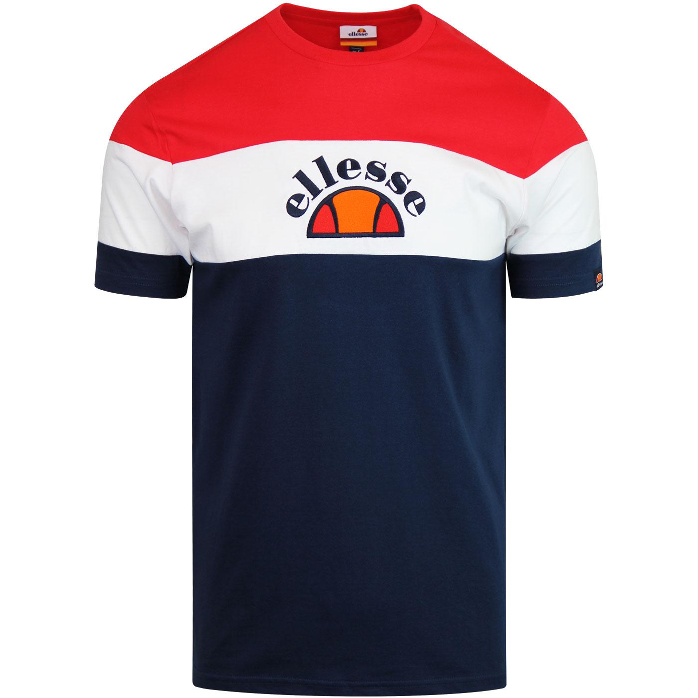 Gubbio ELLESSE Retro 80s Colour Block T-Shirt NAVY