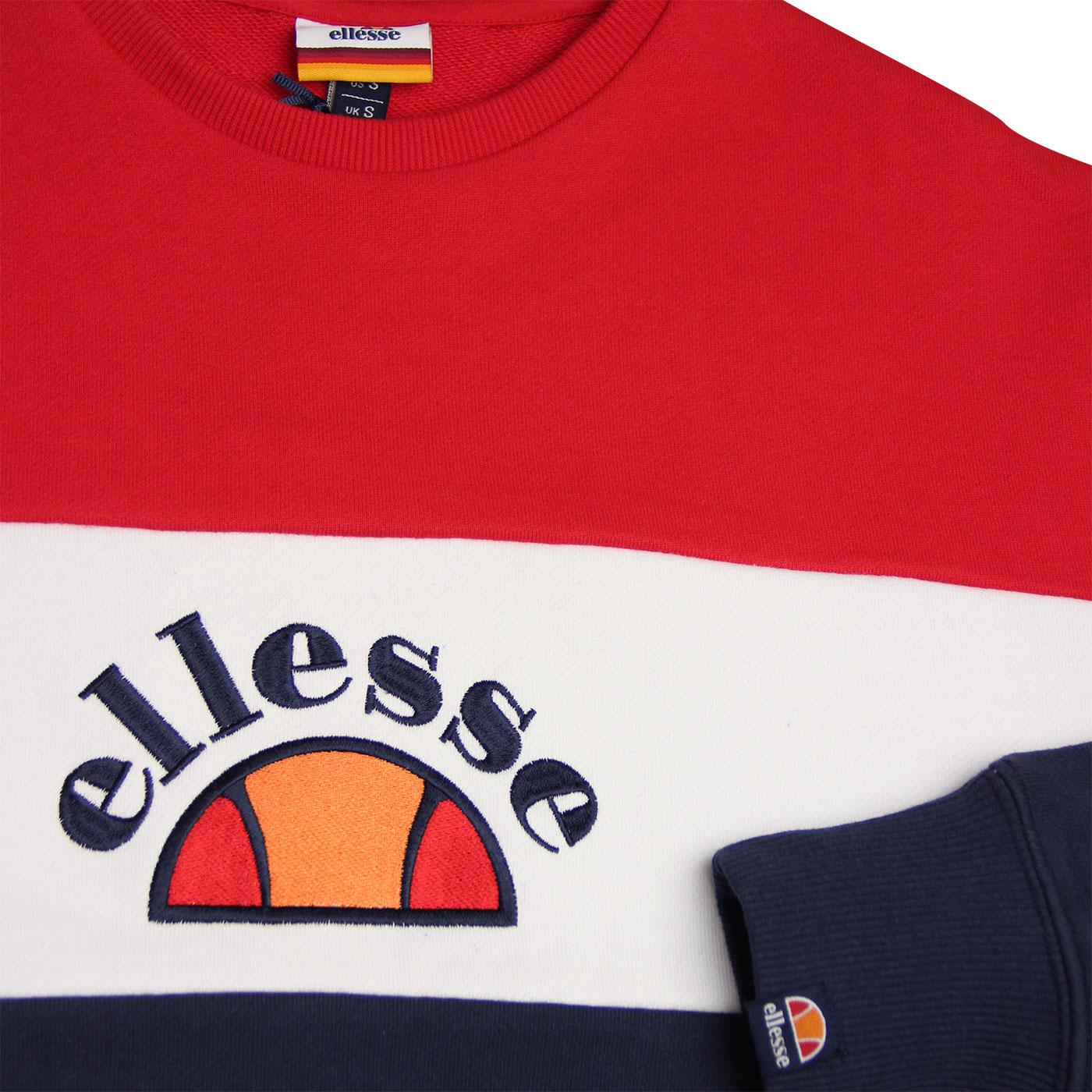 ELLESSE Oriveto Retro 1980s Colour Block Sweatshirt in Navy