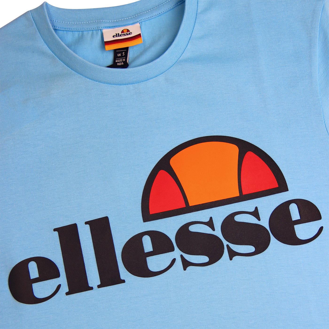ELLESSE Prado Retro 1980s Logo Crew T-Shirt in Light Blue