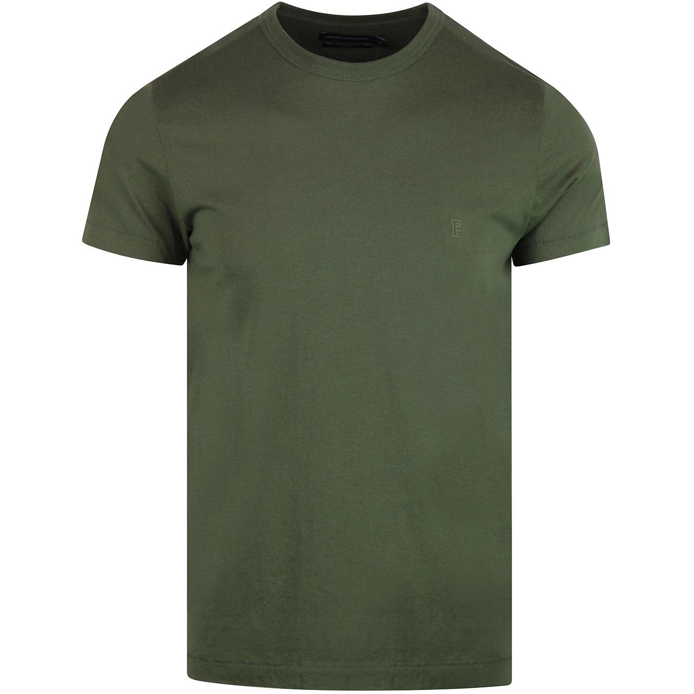 Infantry Green French Connection Crew-Neck Jersey Mens T-Shirt 