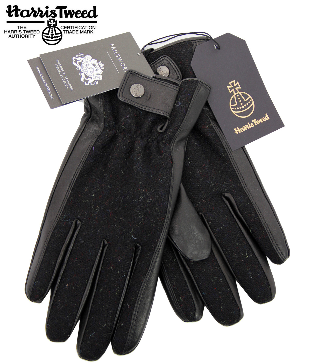 Rodel FAILSWORTH Donegal Tweed & Leather Gloves