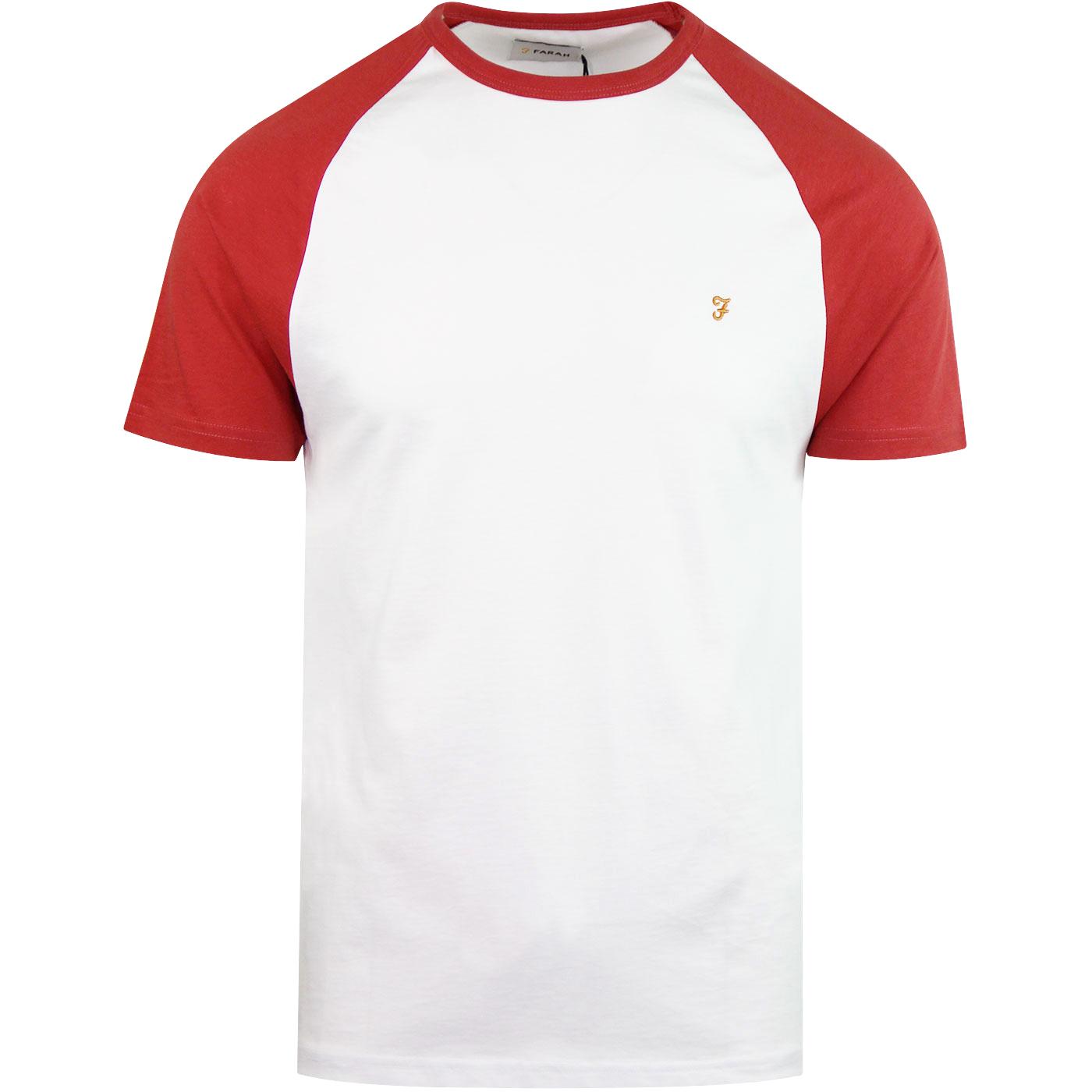 Zemlak FARAH Retro 80s Raglan Baseball T-Shirt RED