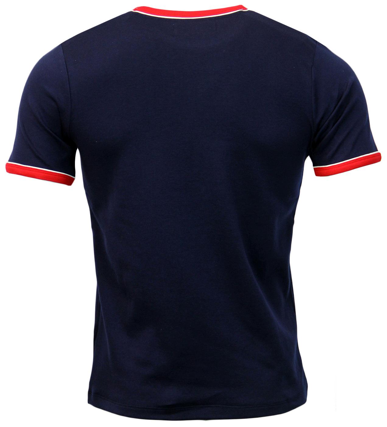 FILA VINTAGE Razee Retro Seventies Chest Stripe T-Shirt Peacoat