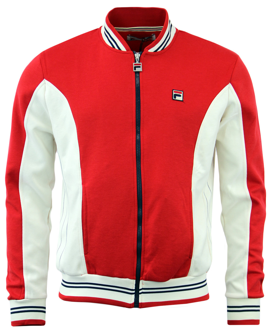 FILA VINTAGE Settanta Retro 1970s Mens Track Top in Chinese Red