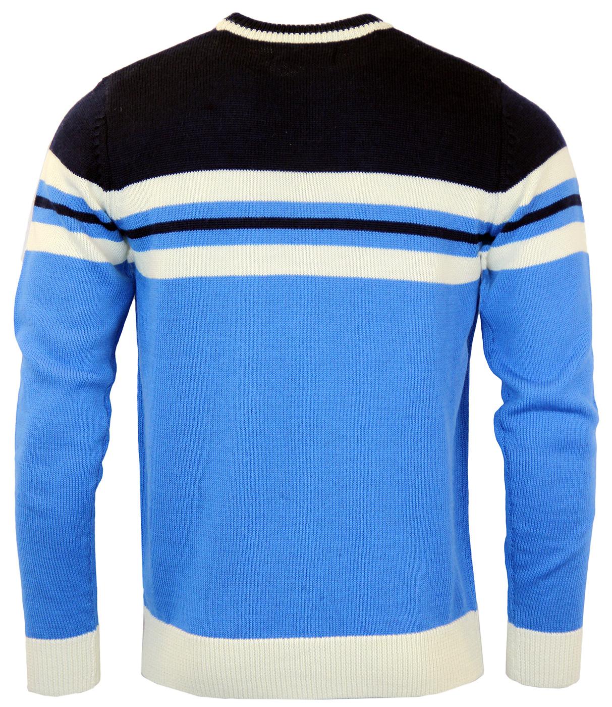 FILA Martelli Retro 70's Crew Neck Knit Jumper In Ocean