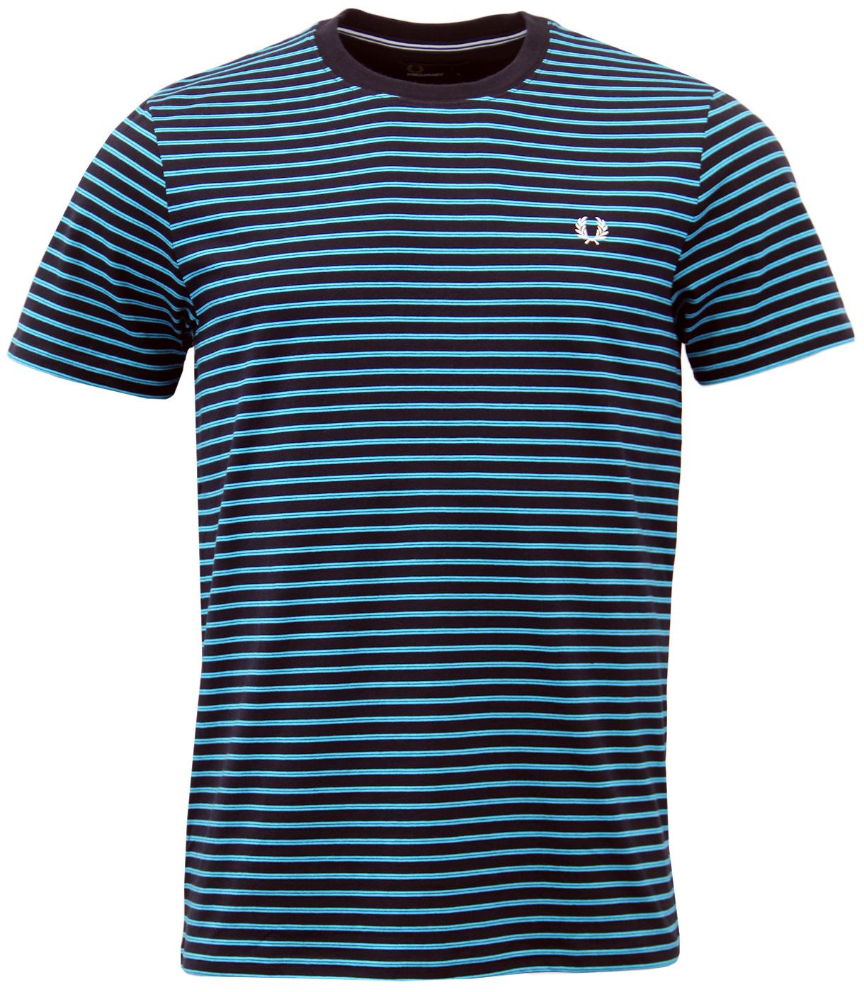 FRED PERRY Men's Retro Double Tramline T-Shirt in Navy