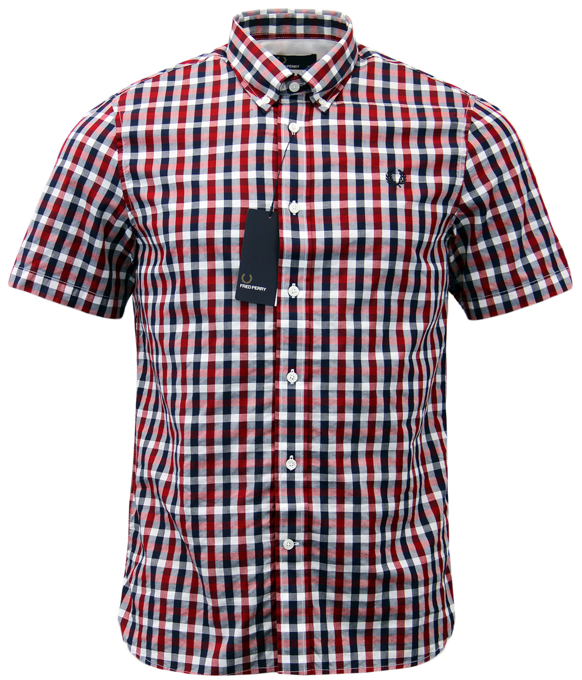 FRED PERRY Herringbone Gingham Check SS Shirt DR