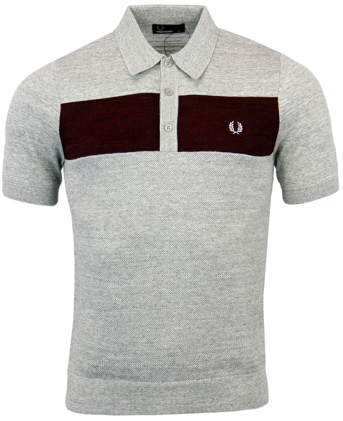 FRED PERRY Knitted Chest Panel Mod Polo Shirt
