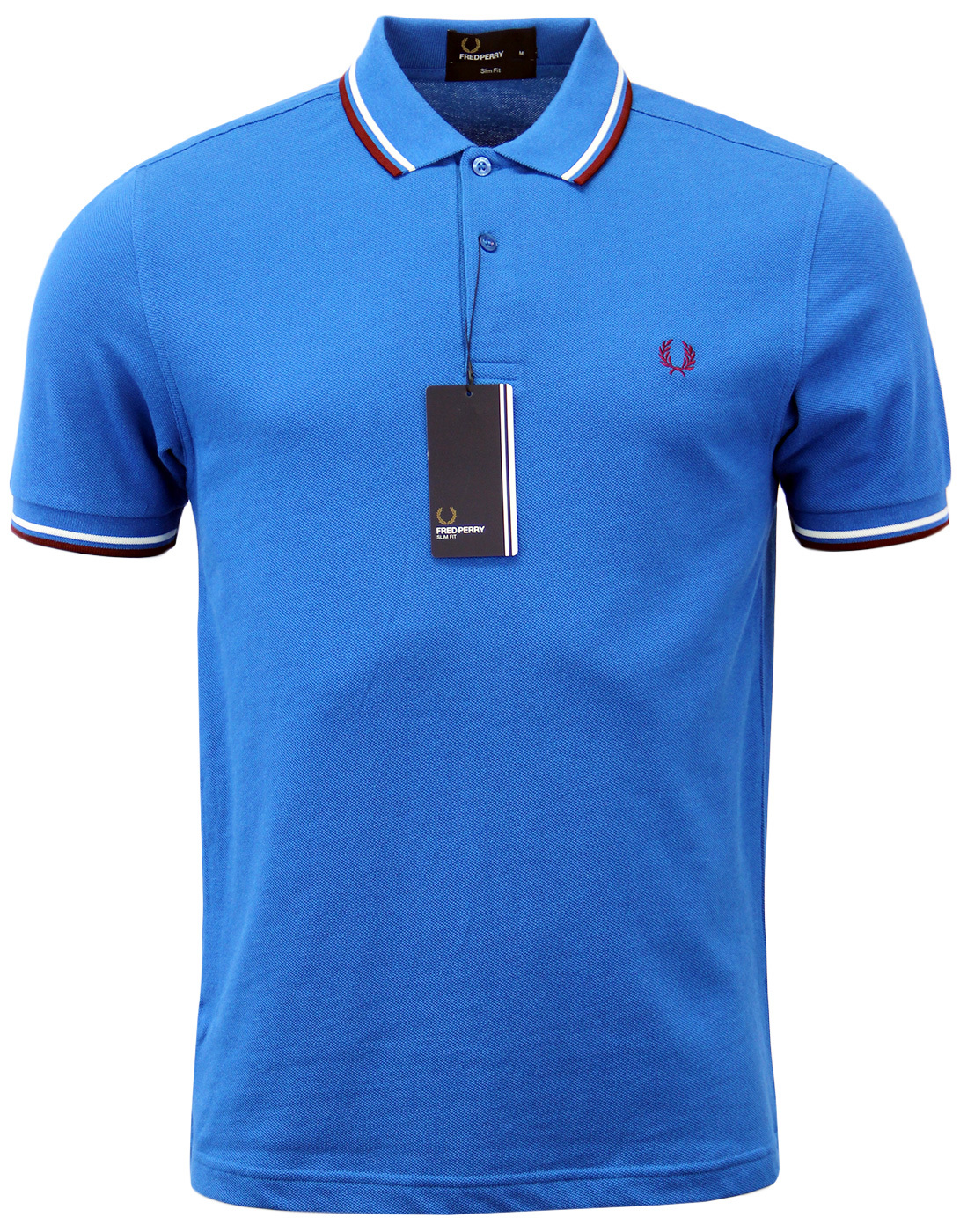 FRED PERRY M3600 Mod Twin Tipped Polo Shirt BLUE