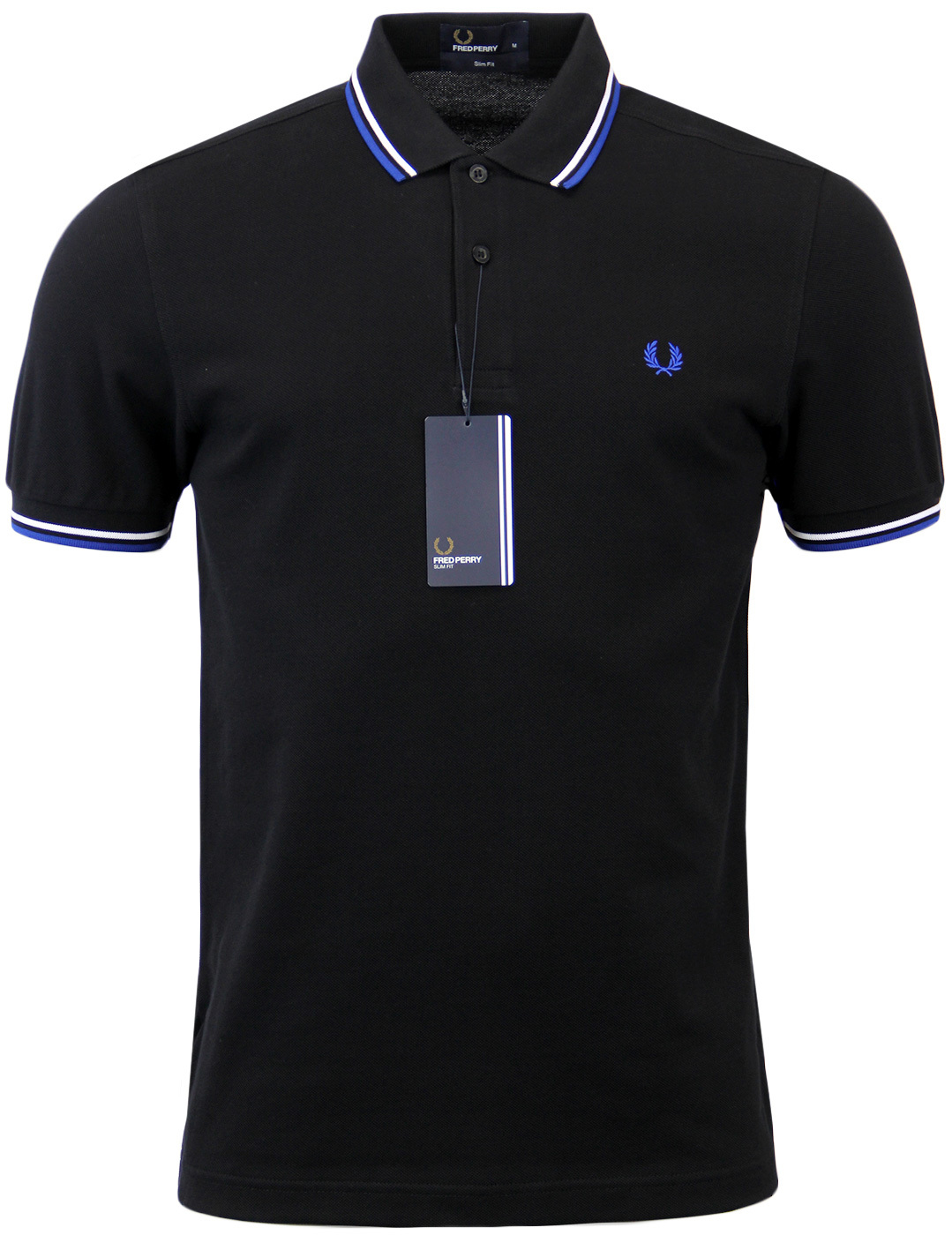 FRED PERRY M3600 Mod Twin Tipped Polo Shirt B/W/R