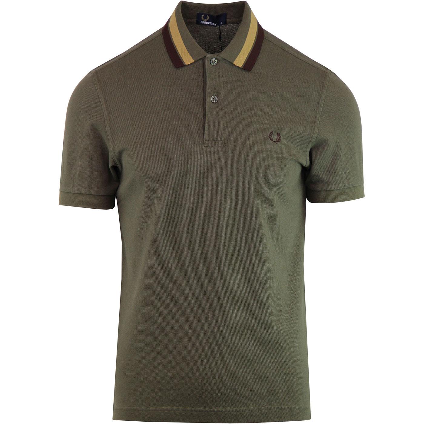 FRED PERRY Men's Mod Bold Tipped Pique Polo - Leaf