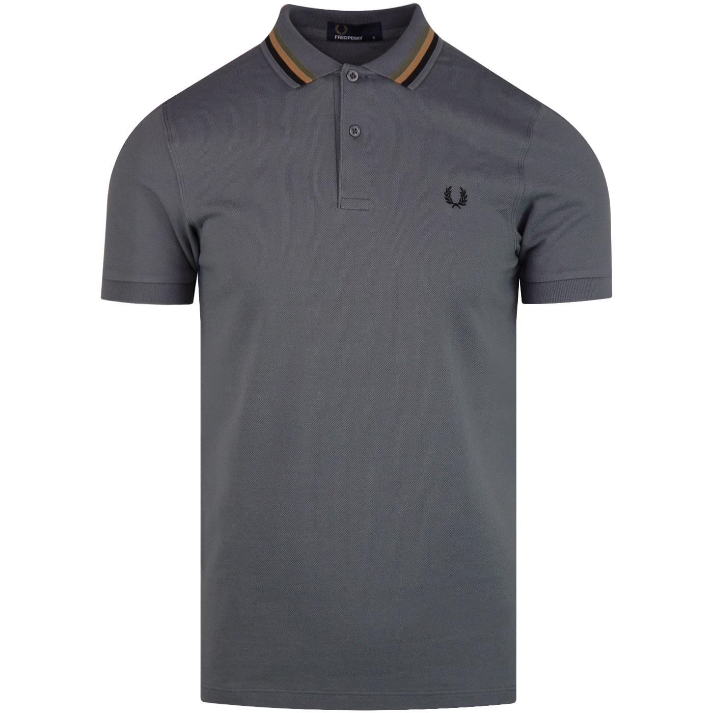 Bomber Stripe FRED PERRY Pique Mod Polo Shirt LEAD